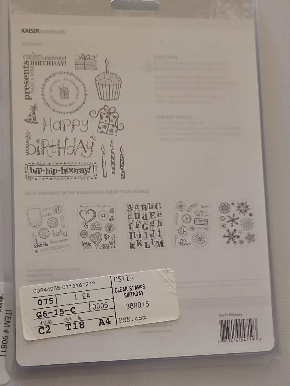 Birthday Clear Stamp Set - Happy Birthday Design -